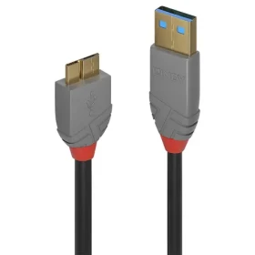Lindy Anthra Line čierna / Kábel USB / USB-A - Micro-USB B / 2 m / 5 Gbit/s (36767)