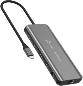 J5create j5create JCD398-N stacja dokująca Przewodowa USB 3.2 Gen 2 (3.1 Gen 2) Type-C Sivý