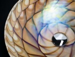 SAPHO - CARAIBI MURANO sklenené umývadlo na dosku, priemer 41cm, ivory/hnedá YM1236