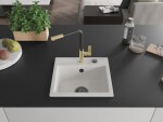 MEXEN/S MEXEN/S - Milo granitový drez 1-miska vrátane batérie Flora, biela 6505-20-670401-57-B