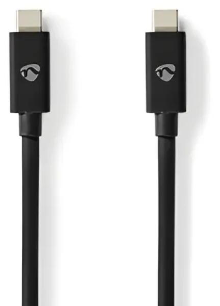 Nedis USB4 Gen 3x2 čierna / Kábel USB-C - USB-C / 240 W / 8K 60Hz / 40 Gbps / 1 m (CCGL66040BK10)