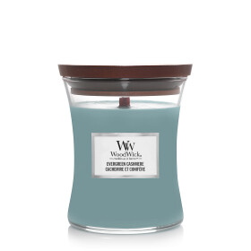 Woodwick Evergreen Cashmere 275g - váza stredná / doba horenia: až 65 h (5038581155784)