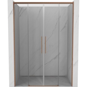 MEXEN/S - Rox posuvné sprchové dvere 140, transparent, meď kartáčovaná 8C2-140-002-65-00