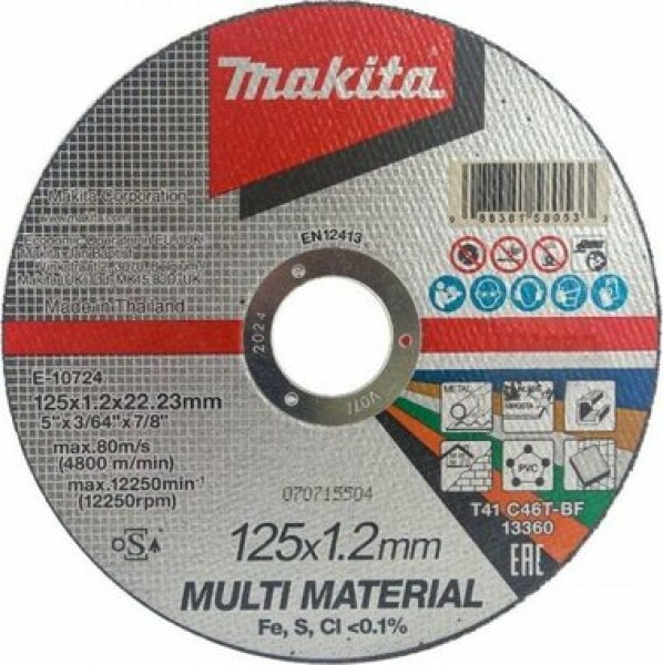 Makita E-10724 Rezný kotúč na nerez 125x1.2x22.23mm (E-10724)