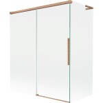 MEXEN/S - Rox L vaňová zástena 2-krídlová posuvná 140 + 70 x 150, transparent, meď kartáčovaná 8C9L-140-070-65-00