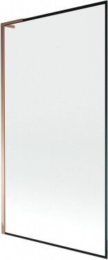 MEXEN/S - Next L vaňová zástena FIX 100 x 150, čierna vzor, ružové zlato 895-100-000-03-70-60