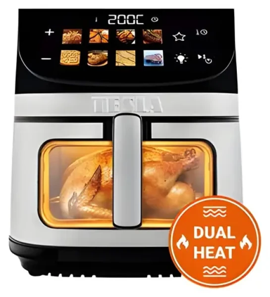 TESLA AirCook DualHeat QD73 XXL / Teplovzdušná fritéza / digitálne ovládanie / DualHeat technológie (8595689807597)