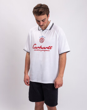Carhartt WIP S/S Terrace Football T-Shirt Heart Train Jacquard, White M