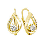 Soliter Prekrásne náušnice zo žltého zlata so zirkónmi 239 001 00531