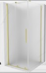 MEXEN/S - Velár sprchovací kút, posuvné dvere 90 x 90, dekor, zlato kartáčovaná 871-090-090-31-55