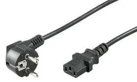 MicroConnect Sieťový napájací kábel Schuko 90° uhol - C13 1.8m čierna (PE010418)