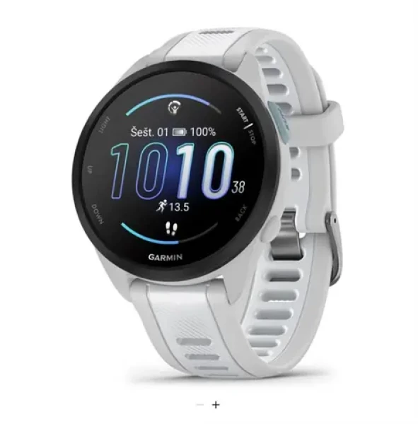 Garmin Forerunner 165 sivá/biela / Chytré hodinky / 1.2" / GPS / BT / ANT+ / Wi-Fi / 5 ATM (010-02863-21)