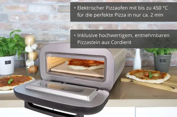 Unold 68806 Alfredo nerez / čierna / Elektrická pec na pizzu / 1700 W / teplota 80-450 ° C / pre pizze do 30 cm (68806)