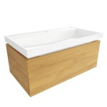 Kúpeľňová skrinka s umývadlom SAT Feel 80x30x46 cm medový dub mat SATFEEL80DMU4 SATFEEL80DMU4