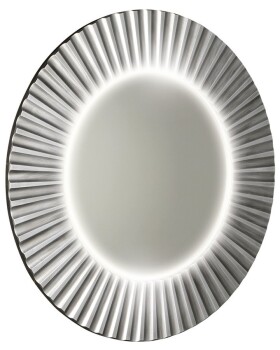 SAPHO - PRIDE STRIP guľaté zrkadlo s LED osvetlením v ráme, priemer 75cm, strieborná PD752