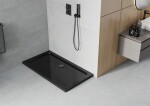 MEXEN/S - Flat sprchová vanička obdĺžniková slim 130 x 70, čierna + čierny sifón 40707013B