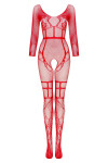 Bodystocking Lorna red - BEAUTY NIGHT FASHION Červená S/L