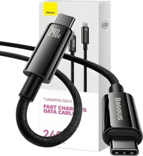 Baseus CAWJ040001 čierna / Kábel / USB-C (M) - USB-C (M) / 1 m (CAWJ040001)
