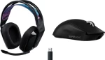 Logitech G535 Lightspeed čierna + G PRO X SuperLight 2 / Bezdrôtová sada slúchadiel a myši / mikrofón / LIGHTSPEED