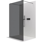 CERANO - Sprchová zástena Walk-in Onyx Duo Ľ/P - 8 mm - hranatá vzpera - čierna matná, grafitové sklo - 120x200 CER-8050BD2011