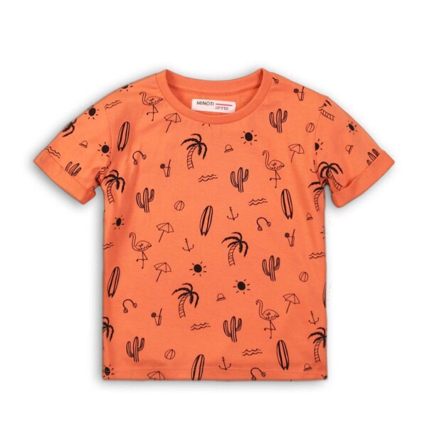 Tričko chlapčenské s krátkym rukávom, Minoti, TB TSHIRT 6, oranžová - 68/80 | 6-12m