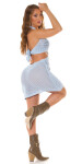 Sexy Koucla crochet Minidress with Ring Detail babyblue Einheitsgroesse