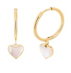 Preciosa Pozlátené náušnice s perleťou Mother of Pearl Heart 7491Y01