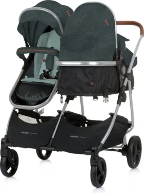 CHIPOLINO Kočík pre dvojčatá / rovnako staré deti - kombinovaný Duo SMART Basil (KBDS02504BA)