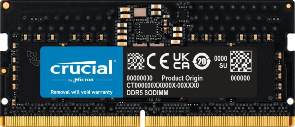 Crucial CT8G56C46S5T moduł pamięci 8 GB 1 x 8 GB DDR5 Korekcja błędów ECC
