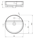 DEANTE - Okrúhle biele keramické umývadlo, na dosku, s policou na batériu CGR_6U4B