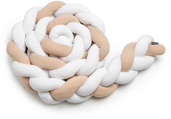T-TOMI Pletený mantinel 180 cm White + Beige