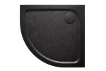 Sprchová vanička štvrťkruhová SAT Project 80x80 cm liaty mramor čierna SATSVPRO80SCA SATSVPRO80SCA