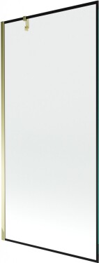 MEXEN/S - Next vaňová zástena FIX 90 x 150, čierna dekor, zlatá 895-090-000-00-70-50