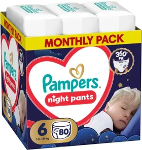 Pampers Night Pants 13-19 kg (80 ks) / Nočné plienkové nohavičky / veľkosť 6 (13-19 kg)