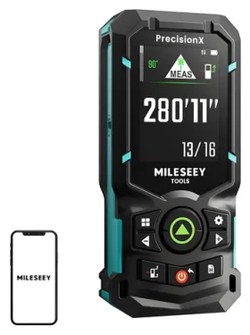 Mileseey S50 / Laserový diaľkomer / Dosah 120 m / Presnosť ±1,5 mm / IP54 / 2x AA NiMH (S50)