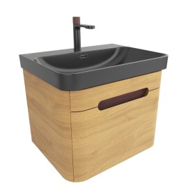Kúpeľňová skrinka s umývadlom SAT Fusion 57,5x43x45 cm dub medový mat SATFUSION60DMBKMBA SATFUSION60DMBKMBA