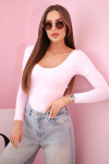 Dámska blúzka s dlhým rukávom a hlbokým výstrihom candy pink UNI