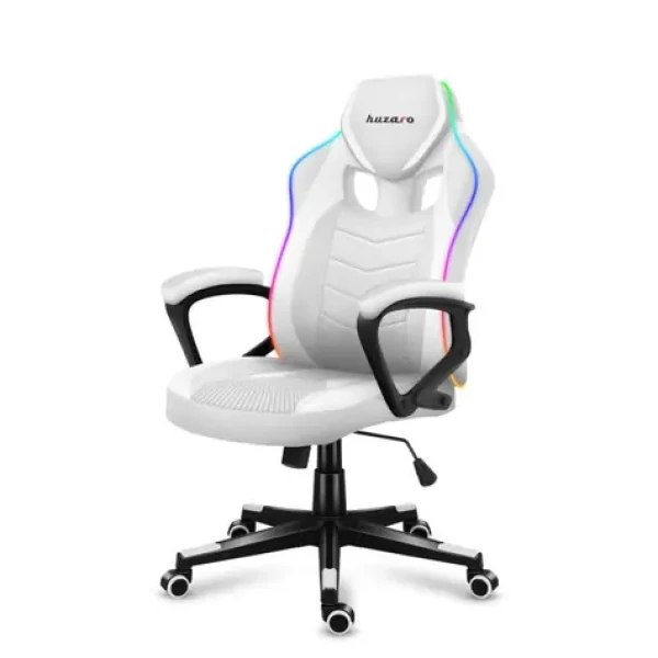 Huzaro Force 2.5 Mesh RGB biela / Herná stolička / nastaviteľná / nosnosť až 140 kg / látka sieťovina (HZ-FORCE 2.5 RGB WHITE MES)