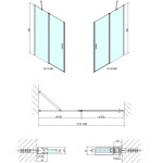 POLYSAN - ZOOM BLACK sprchové dvere 1300, číre sklo ZL1313B