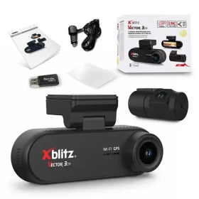 XBlitz Vector 3CH čierna / Kamera do auta / 3 kamery / 2.5K / GPS / Wi-Fi / 3,2" displej / parkovací mód (XBLITZ VECTOR 3CH)