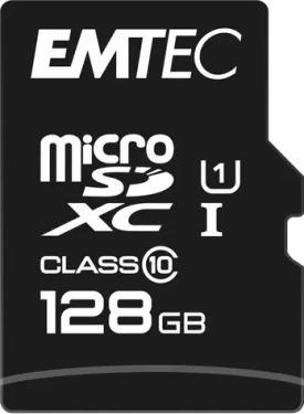 EMTEC MicroSD Card 128GB SDXC CL.10 Gold + / UHS-I U1 / Class 10 / čítanie až: 90MBs / zápis až: 20MBs (ECMSDM128GXC10GP)