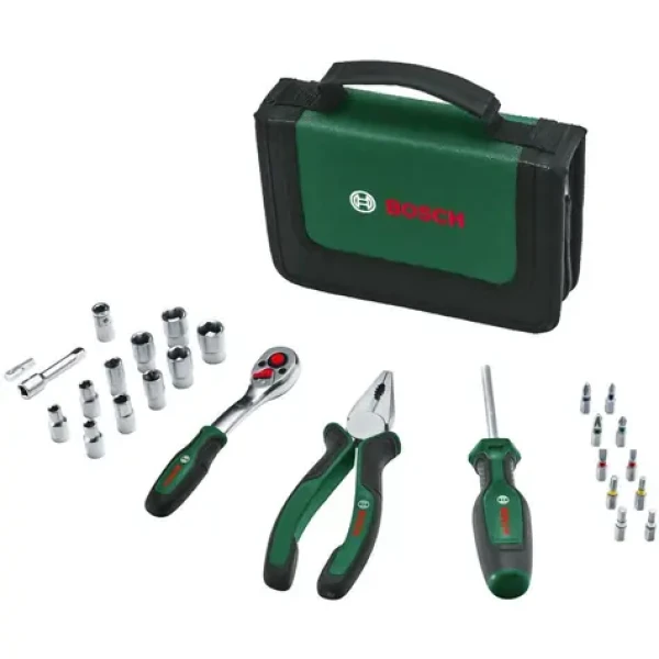 BOSCH Sada ručného náradia / 26 ks / Račňa, kombinačky, skrutkovač (4059952643328)