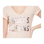 GUESS tričko Sessita Reversible Sequin Tee svetloružové XS Ružová