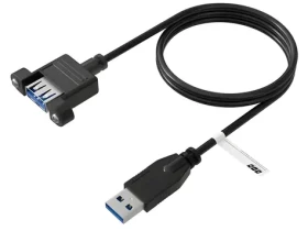 EFB USB-A - USB-A čierna / Predlžovací kábel / Vstavaná zásuvka / USB 3.2 Gen 1 / 5 Gbit / s / 0,5 m (K5265SW.0,5V2)