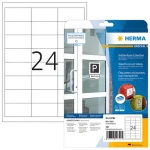 Herma vodeodolné etikety A4 66x33,8 mm biela / Papier / impregnované / laser / 480 ks (10794)