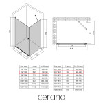 CERANO - Sprchovací kút Antelo L/P - 6 mm - chróm, transparentné sklo - 75x40x190 - otočný CER-8050BD122