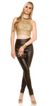 Sexy KouCla Crop Top leather look with deco chain