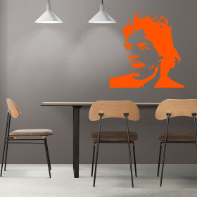 Veselá Stena Samolepka Mick Jagger Farba: oranžová, Veľkosť: 100 x 100 cm