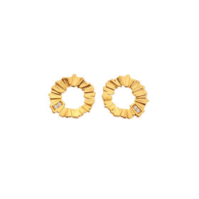 Hot Diamonds Pozlátené náušnice s diamantmi a topásami Golden Edit Hope DE837