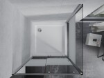 MEXEN/S - Apia sprchovací kút posuvný 90x90, sklo transparent / pruhy, chróm + vanička 840-090-090-01-20-4010